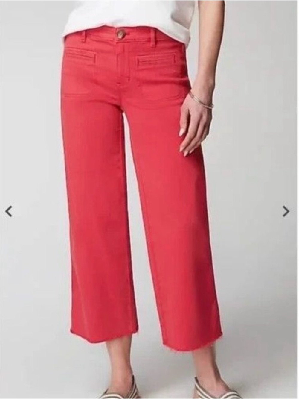 J. Jill Wide Leg Cropped Jeans in Coral 14P great condition